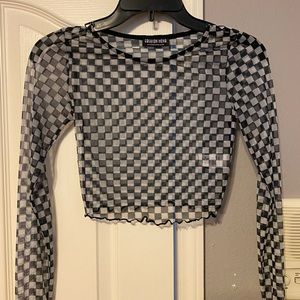 Checkered Mesh Top